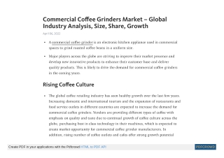 Commercial Coffee Grinders Market Analysis, Share, Trends by 2030