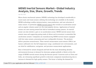 MEMS Inertial Sensors Market Trends and Forecast, 2021-2031