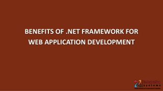 Benefits of .Net Framework for Web Application Development