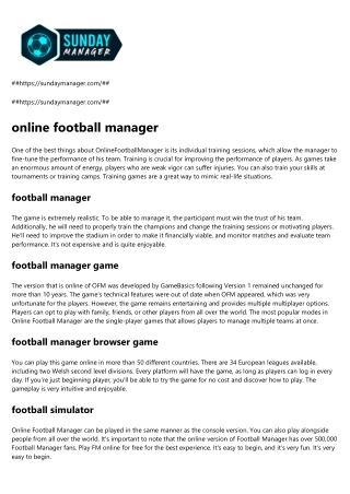football manager browser game