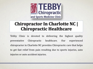 Chiropractor in Charlotte NC | Chiropractic Healthcare