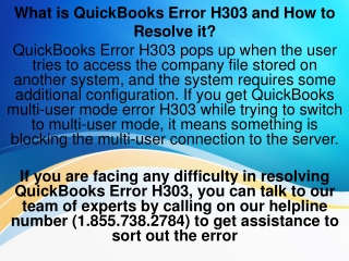 QuickBooks Error H303