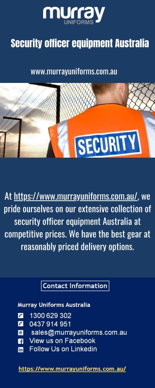 Security officer equipment Australia