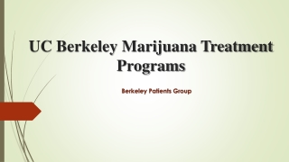 UC Berkeley Marijuana Treatment Programs