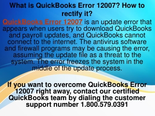 What is QuickBooks Error 12007? How to rectify it?