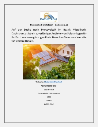 Photovoltaik Mistelbach  Dachstrom.at