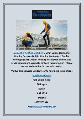 Residential Roofing in Dublin | Vsroofing.ie