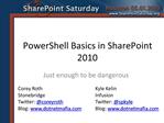 PowerShell Basics in SharePoint 2010