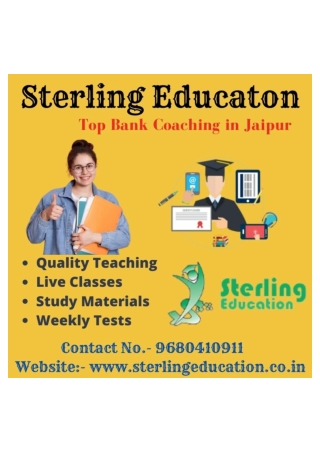 Sterling Education -Top Bank Coaching in Jaipur.