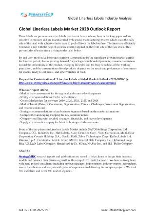 Global Linerless Labels Industry Report Key Players Analysis