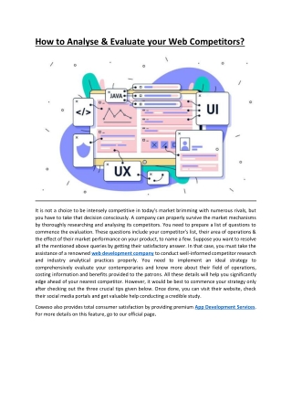 How to Analyse & Evaluate your Web Competitors