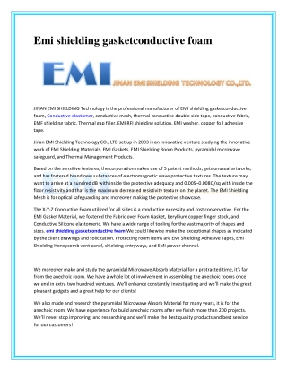 Emi shielding gasketconductive foam