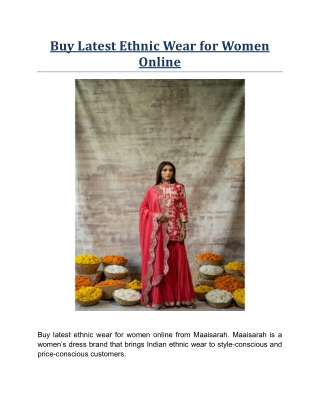 Buy Latest Ethnic Wear for Women Online