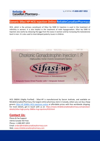 Generic Sifasi HP HCG injection Online