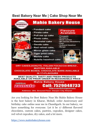 Best Bakery Near Me