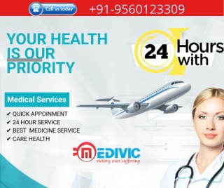 Take the Fast & Superb Air Ambulance service in Bathinda by Medivic Aviation