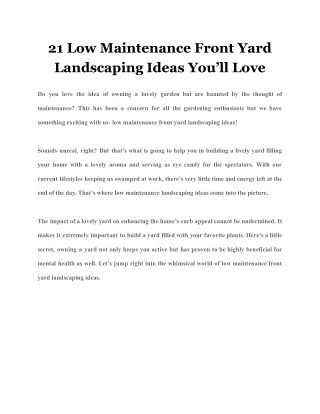 21 Low Maintenance Front Yard Landscaping Ideas You’ll Love
