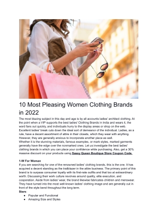 10 Most Pleasing Women Clothing Brands in 2022