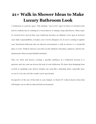 21  Walk in Shower Ideas to Make Luxury Bathroom Look