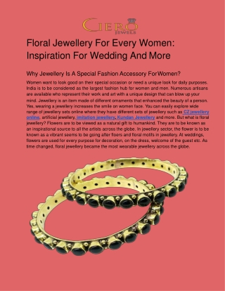 Floral Jewellery For Every Women Inspiration For Wedding And More-converted
