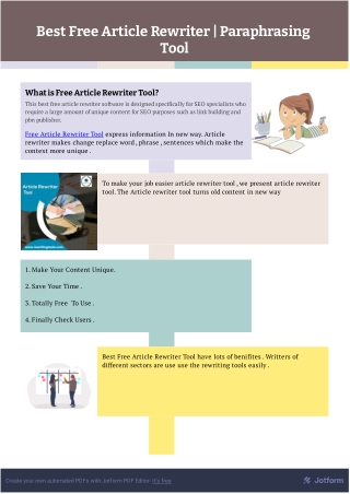 Free Article Rewriter Tool