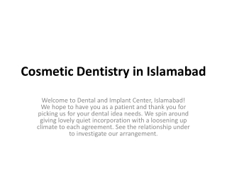 Cosmetic Dentistry in Islamabad