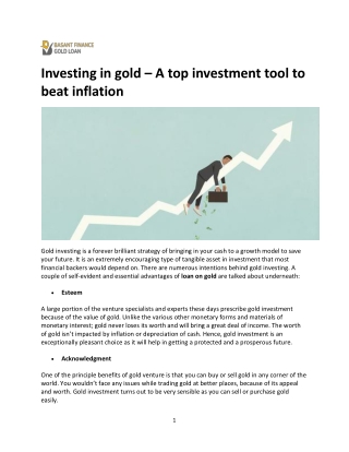 Investing in gold – A top investment tool to beat inflation-converted