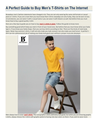 A Perfect Guide to Buy Men’s T-Shirts on The Internet