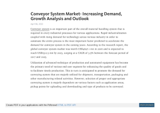 Conveyor Systems Market Research Report 2017 - 2025 | TMR