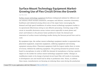 Surface Mount Technology Equipment Market Insights by 2026 - TMR
