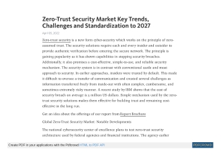 Zero Trust Security Market Sales Size Share Forecast 2027