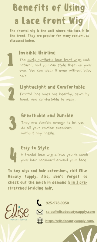 Benefits of Using a Lace Front Wig