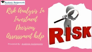 Risk Analysis In Investment Decisions Assessment help