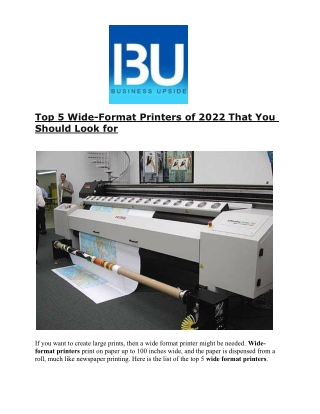 Top 5 Wide-Format Printers of 2022 That You Should Look for