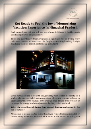 Best Hotel to Stay in Mcleodganj