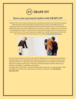 Have your personal stylist with DRAPE FIT