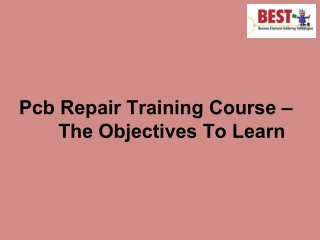 Pcb Repair Training Course – The Objectives To Learn