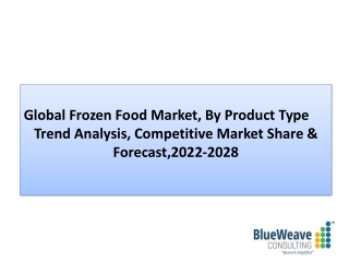 Frozen Food Market Trends, Forecast 2020-2027