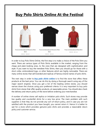 Buy Polo T Shirts For Men & Women Online @20% Off - Fred Jo Clothing