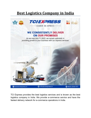 Best Logistics Company in India