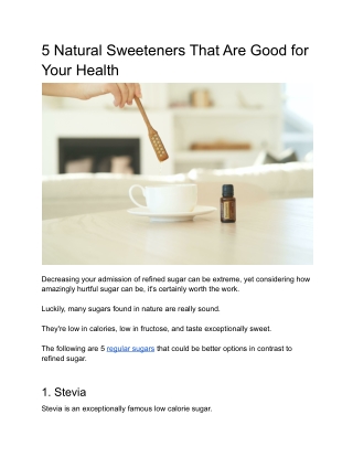 5 Natural Sweeteners That Are Good for Your Health