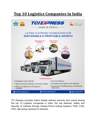 Top 10 Logistics Companies in India