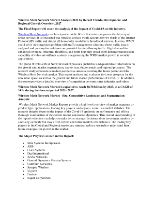 Wireless Mesh Network Market2