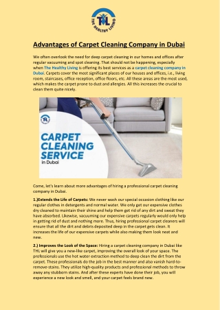 Advantages of Carpet Cleaning Company in Dubai