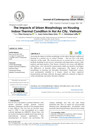 The Impacts of Urban Morphology on Housing  Indoor Thermal Condition in Hoi