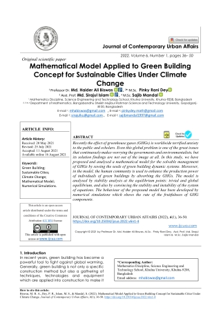 Mathematical Model Applied to Green Building  Concept for Sustainable Cities