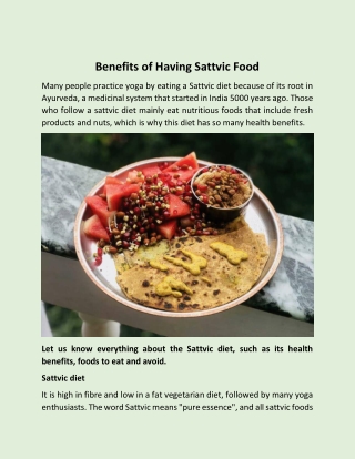 Benefits of having sattvic food