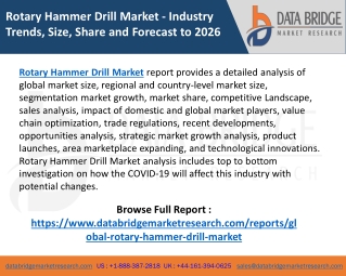Rotary Hammer Drill Market Size, share to Witness High Growth in Near Future 2026