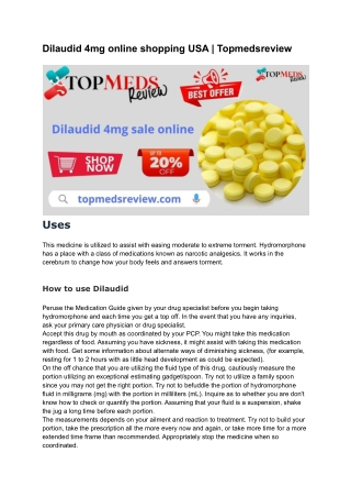 Dilaudid 4mg online shopping USA | Topmedsreview