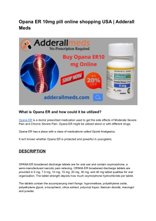 Opana ER 10mg pill online shopping USA | Adderall Meds